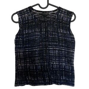 Escada 100% Virgin Wool Sleeveless Abstract Sweater Top Vest Size Small